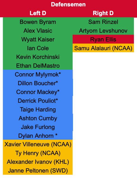 Chicago Blackhawks Defensemen Depth
